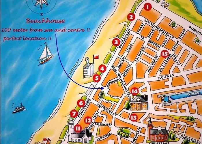 Beachhouse Anna, 1 Minute Walk To The And Centre Of Katwijk, Free Private Parking Next To The House !